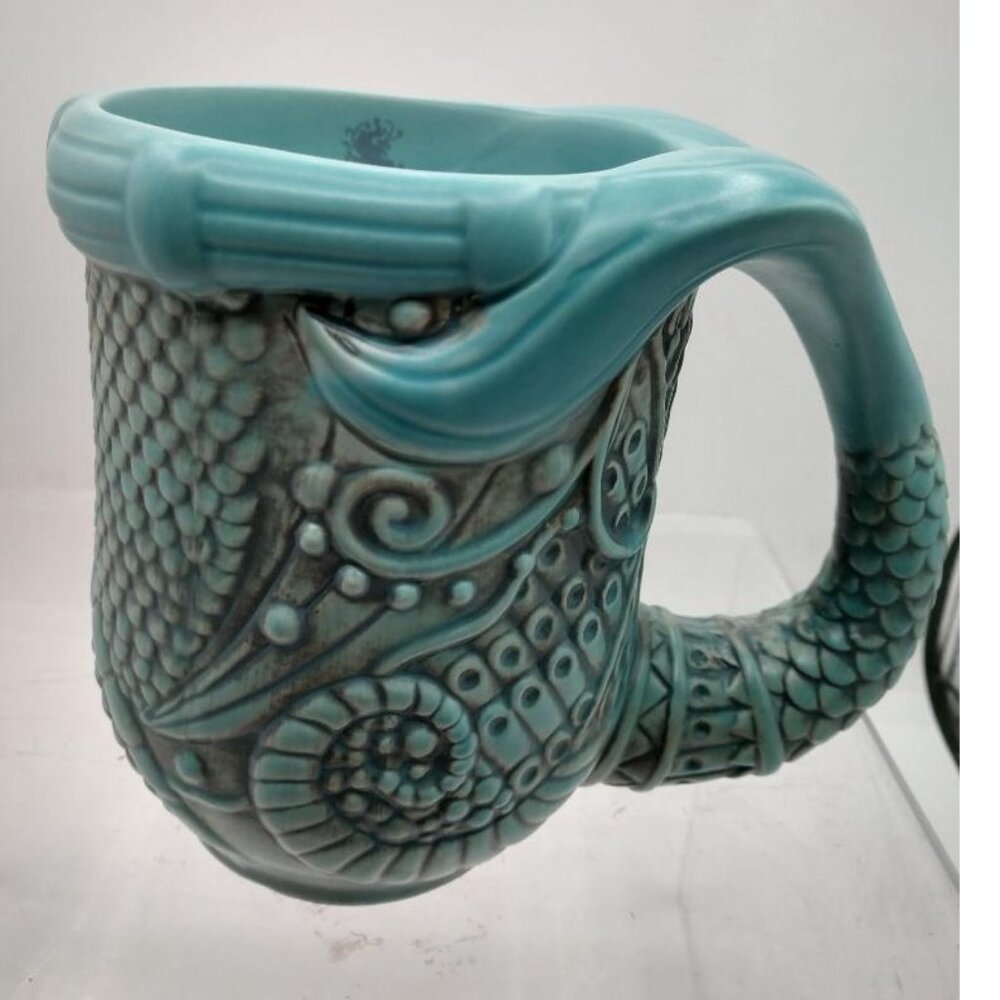 Disney Little Mermaid Ariel Mug With Sculpted Mermaid Tail Handle & Intricate Oc